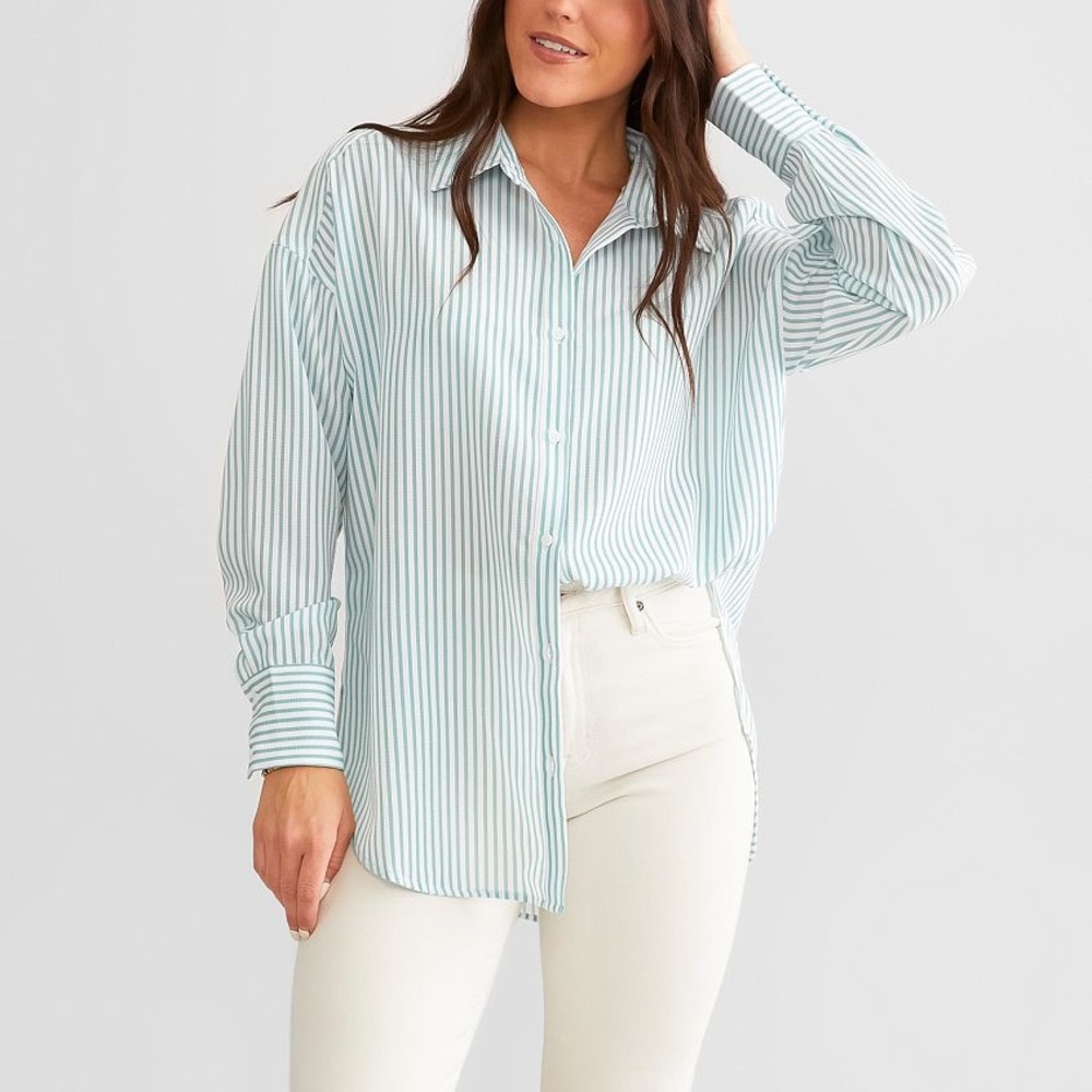 ACOA Striped Woven Blouse Size XL